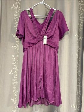 Anthropologie Magenta Midi Dress